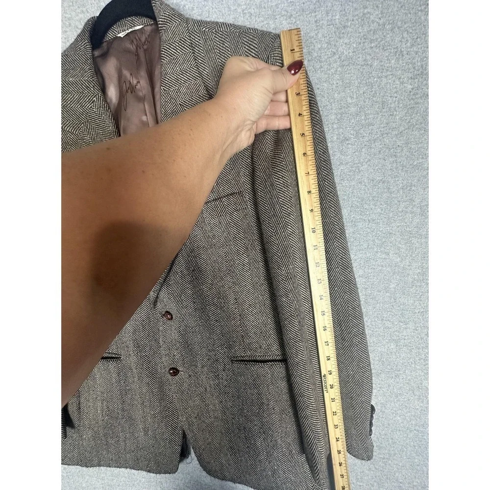 Vintage‎ Joe Namath Blazer Mens 42R Brown Herringbone Tweed Sport Coat 90s
